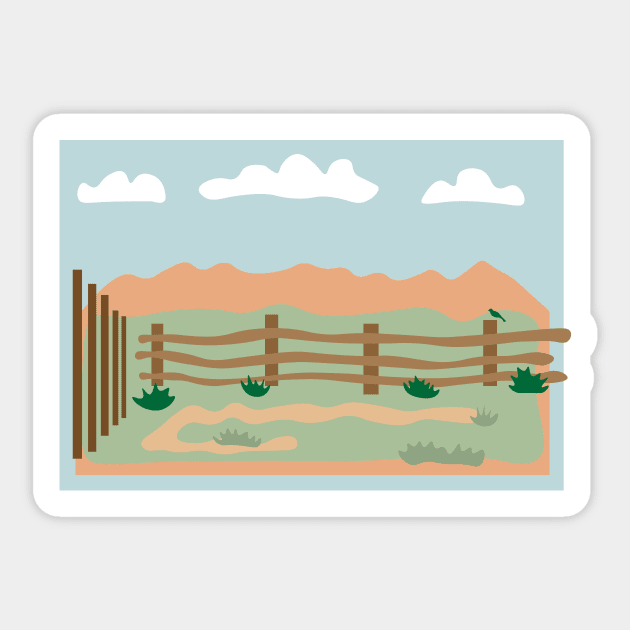 Back yard desert Sticker by PaulStouffer